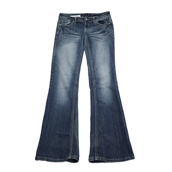 ZCO Pants Womens 9R Blue Denim Mid Rise Flat Front Bootcut Pockets Jeans - Picture 1 of 16